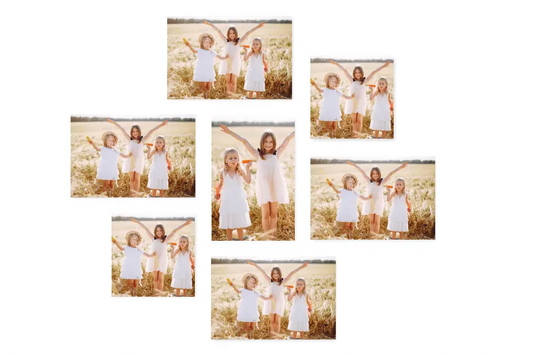 7 darabos fotófal - 30x20 és 20x20 cm vászonképekből