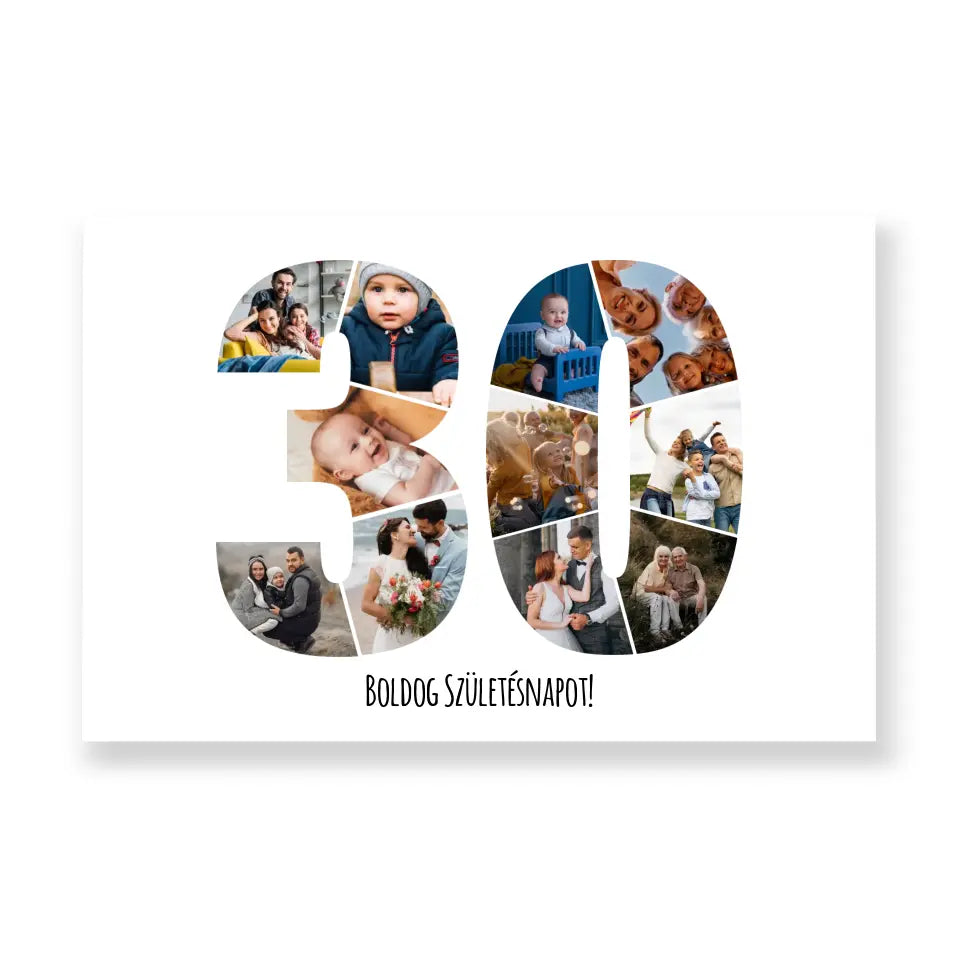 Születésnapi ajándék vászonkép fotókollázs - harmincasok