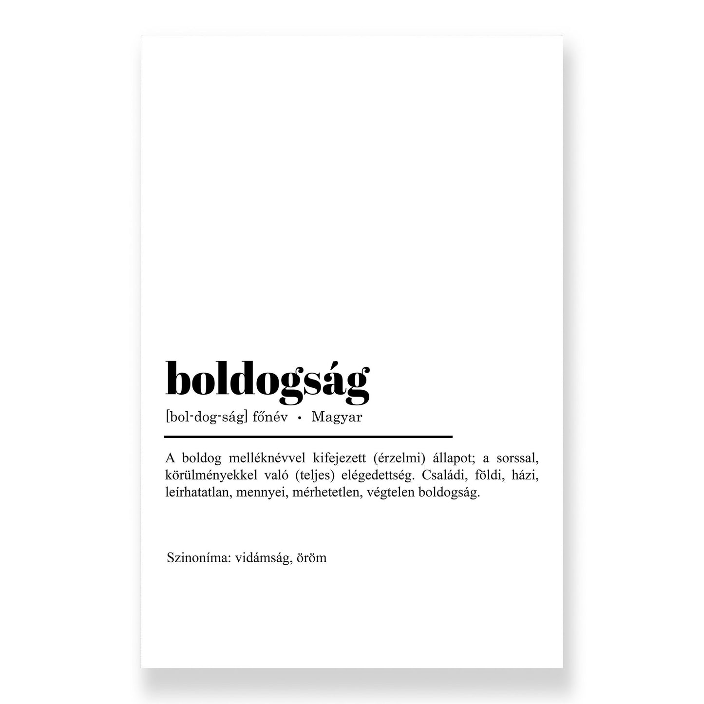 Tipográfia - Boldogság vászonkép