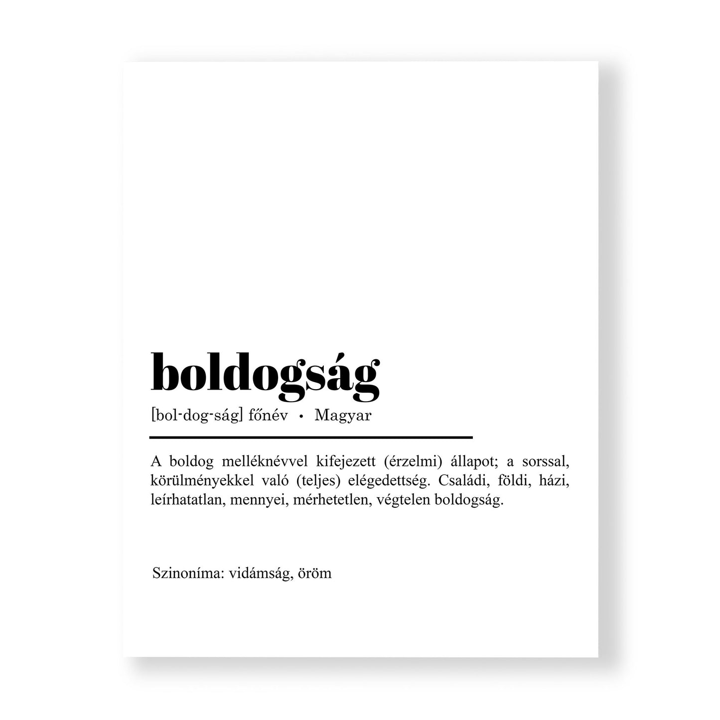 Tipográfia - Boldogság vászonkép