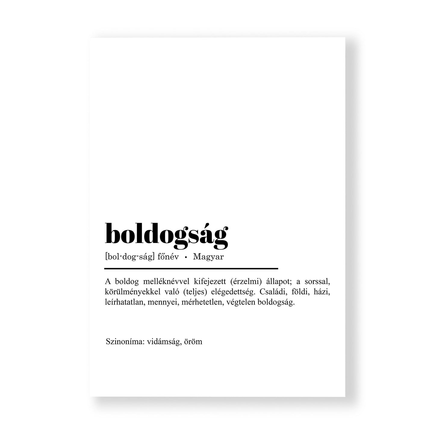 Tipográfia - Boldogság vászonkép