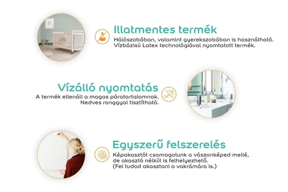 Virág motívumos vászonkép - arany-barna