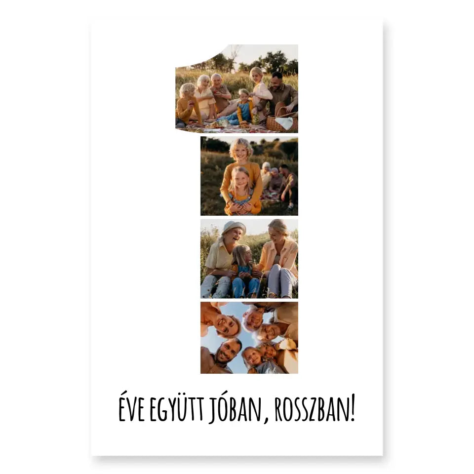 Évfordulós vászonkép - álló, egy számjegyes
