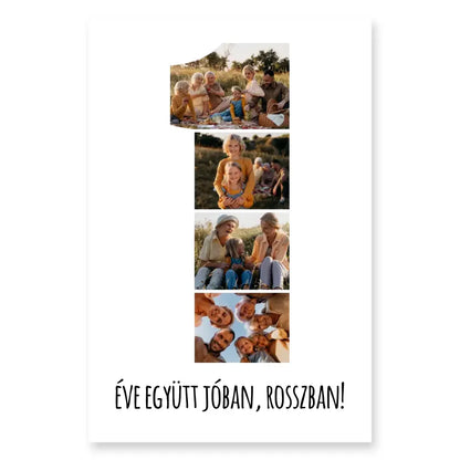 Évfordulós vászonkép - álló, egy számjegyes