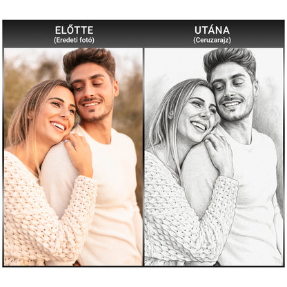 Ceruzarajz előtte-utána fotó. Készítsd el vászonképre.