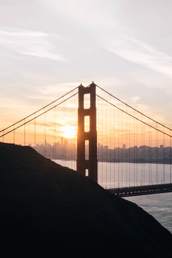 Golden Gate híd a naplementében - San Francisco