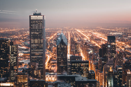 Chicago éjszakai fényei