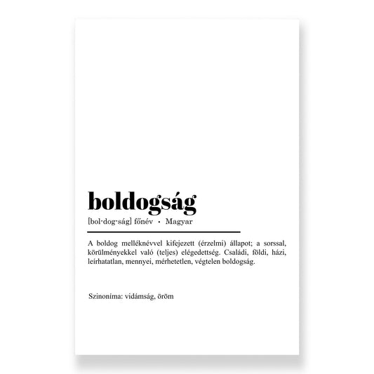 Tipográfia - Boldogság vászonkép