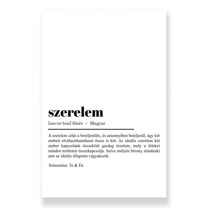 Tipográfia - Szerelem vászonkép