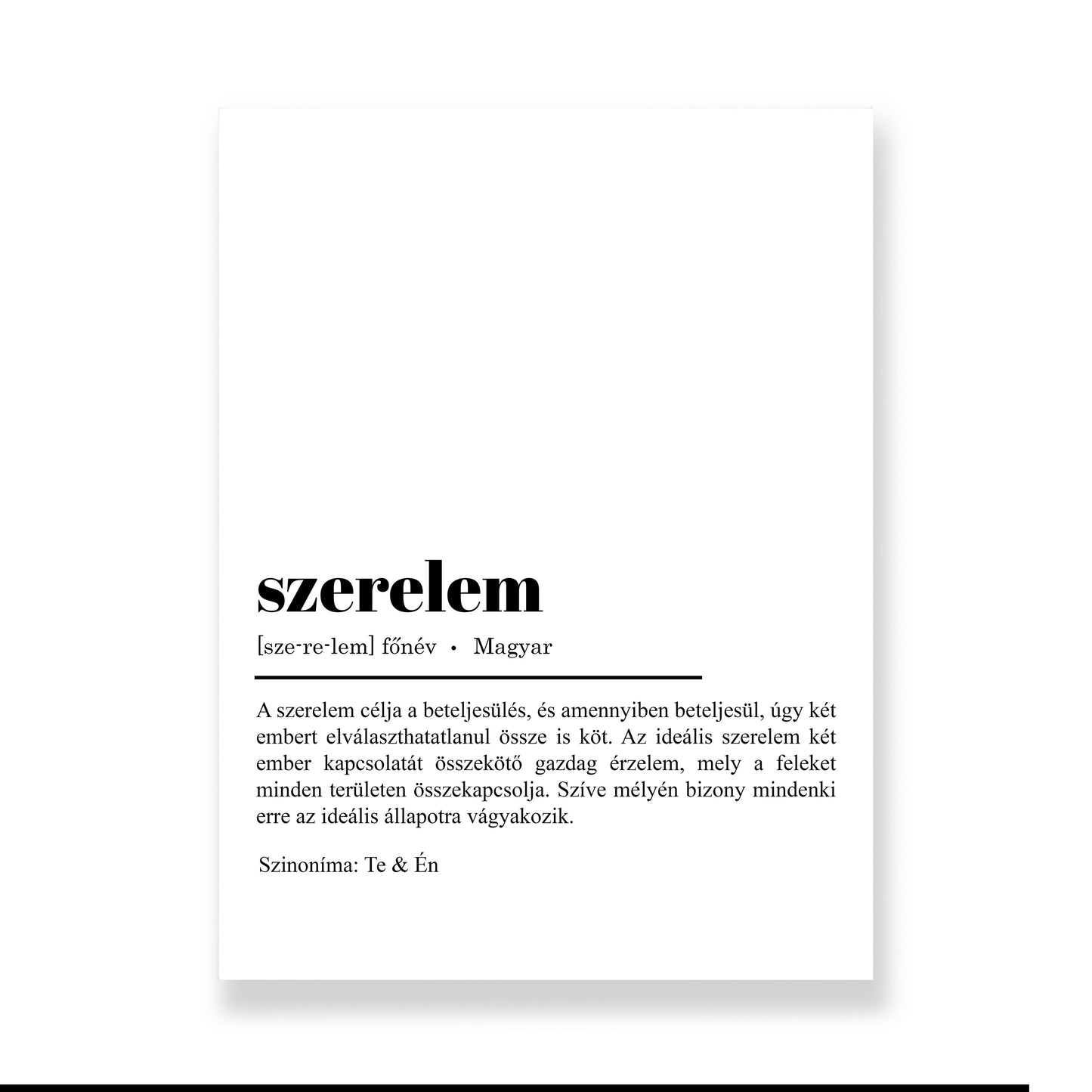 Tipográfia - Szerelem vászonkép