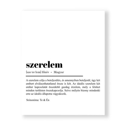 Tipográfia - Szerelem vászonkép