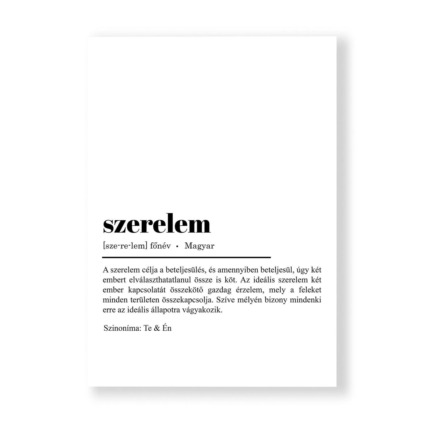 Tipográfia - Szerelem vászonkép